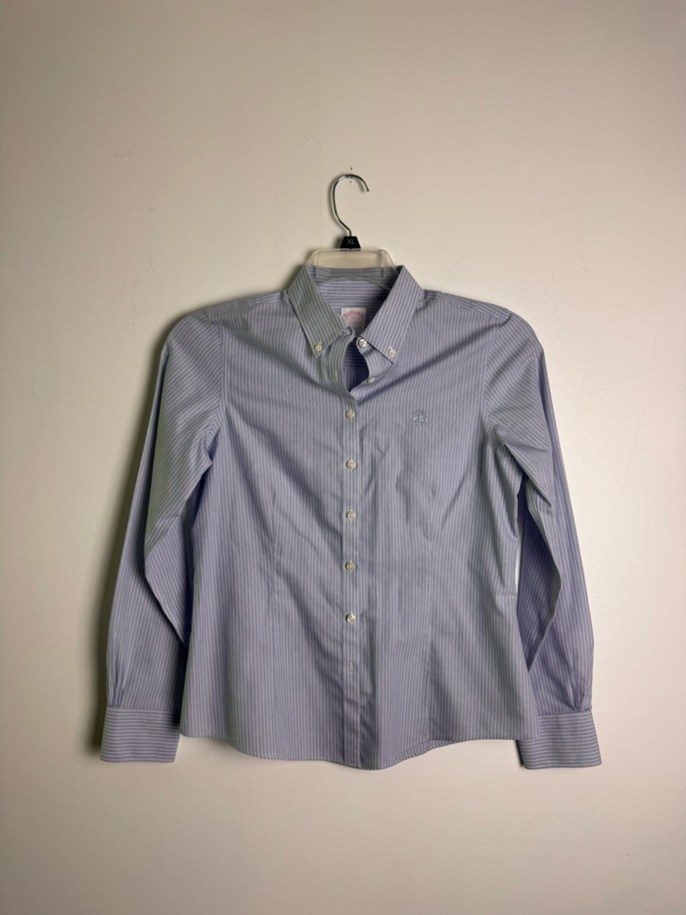 Brooks Brothers Light Blue Pinstripe Dress Shirt - size 10 Petite
